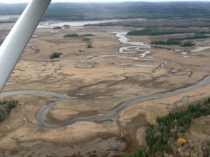 Grand Lake Matagamon nearly disappears when the dam was opened up for inspection and repairs